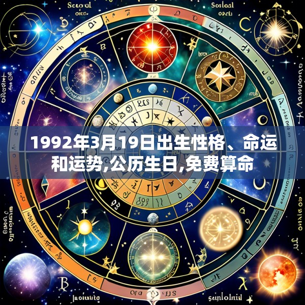 1992年3月19日出生性格、命运和运势,公历生日,免费算命
