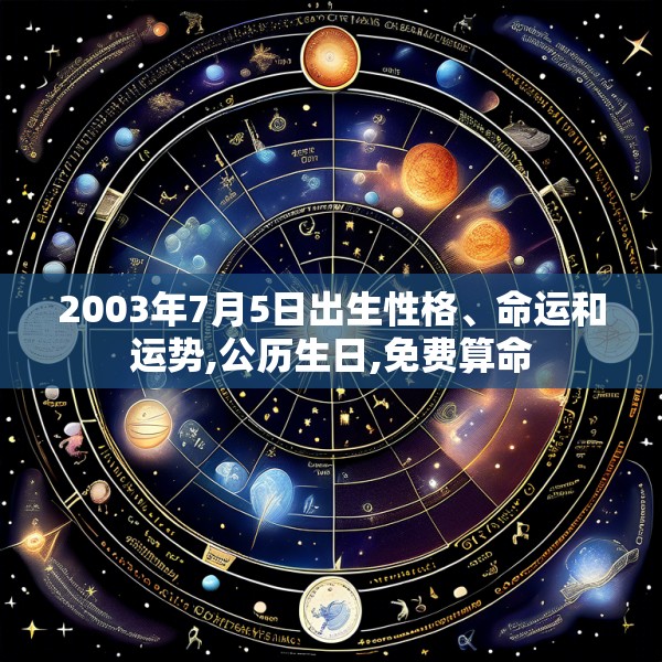 2003年7月5日出生性格、命运和运势,公历生日,免费算命