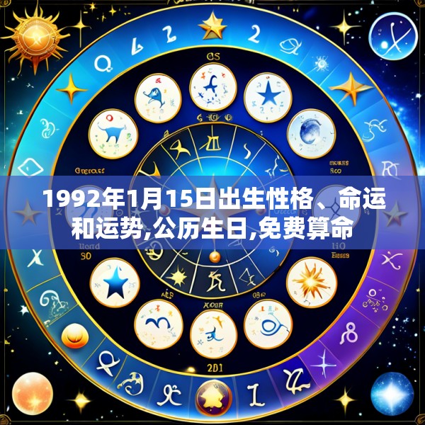 1992年1月15日出生性格、命运和运势,公历生日,免费算命