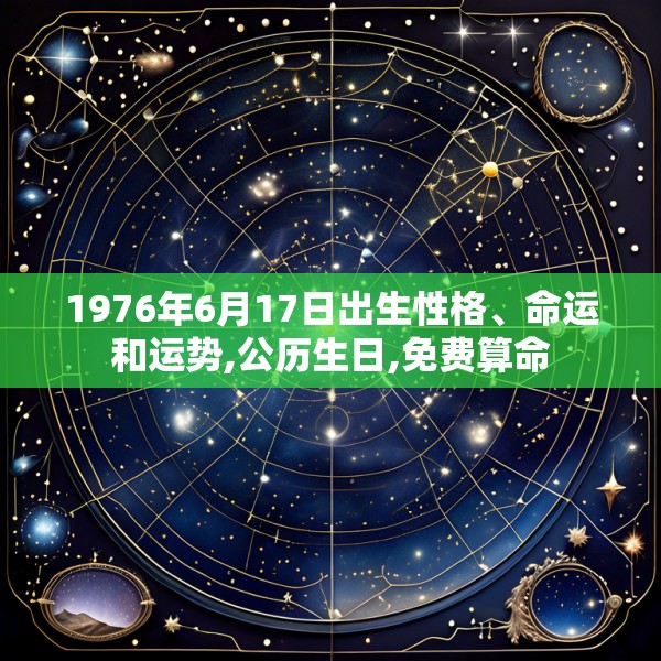 1976年6月17日出生性格、命运和运势,公历生日,免费算命