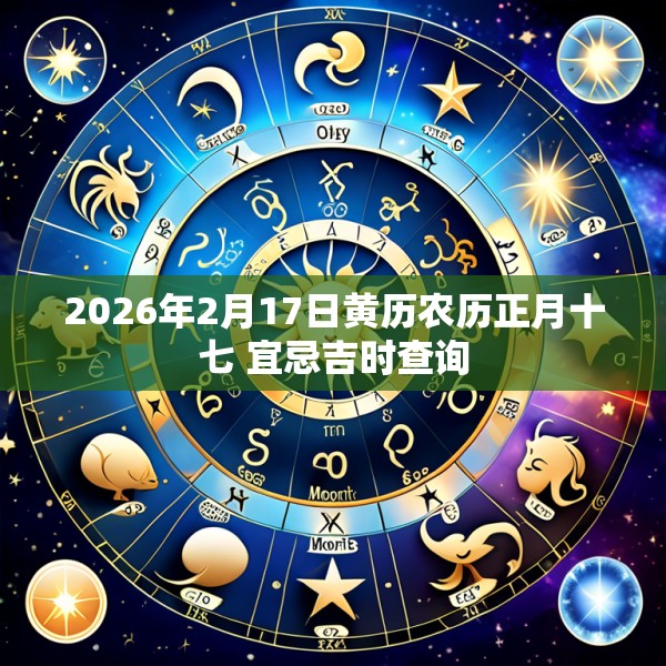 2026年2月17日黄历农历正月十七 宜忌吉时查询