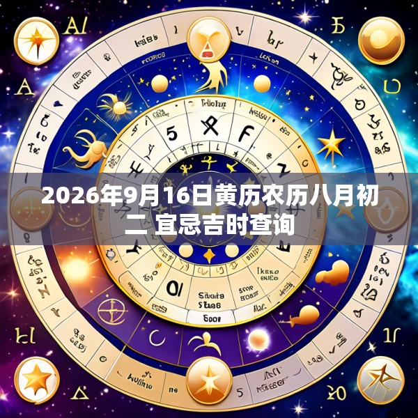 2026年9月16日黄历农历八月初二 宜忌吉时查询
