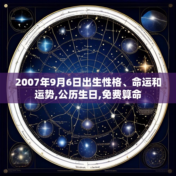 2007年9月6日出生性格、命运和运势,公历生日,免费算命
