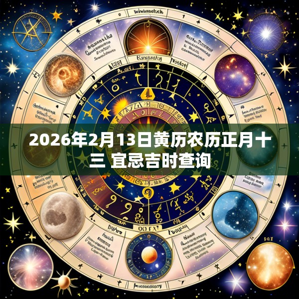 2026年2月13日黄历农历正月十三 宜忌吉时查询