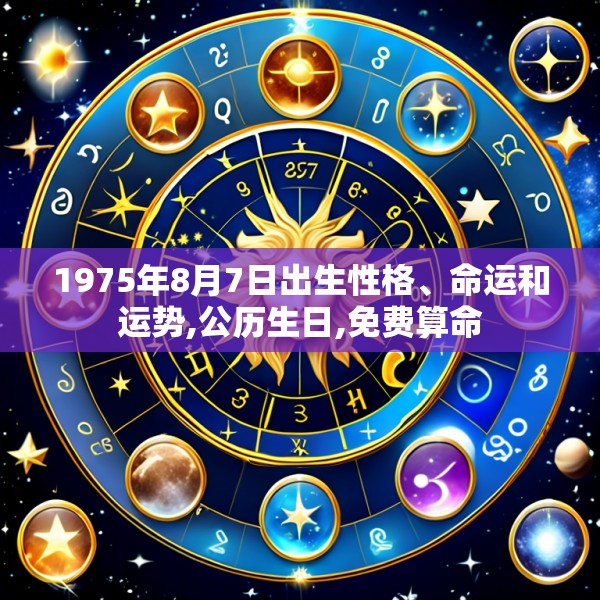 1975年8月7日出生性格、命运和运势,公历生日,免费算命