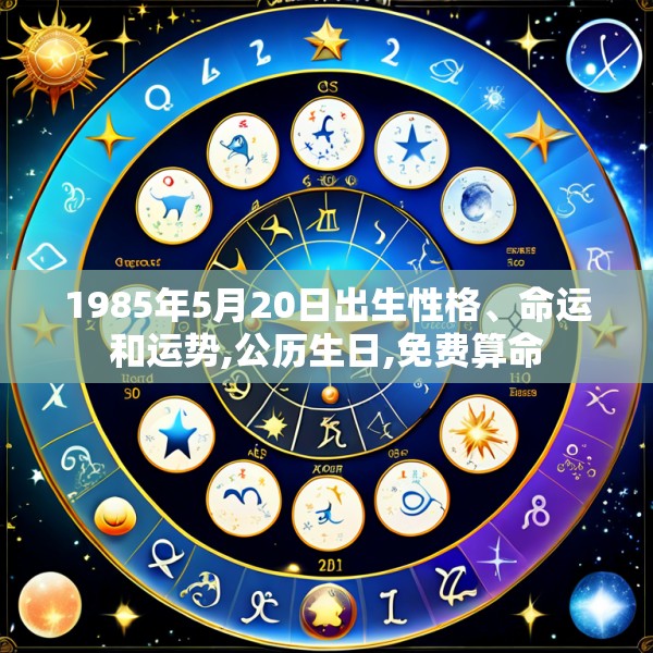 1985年5月20日出生性格、命运和运势,公历生日,免费算命