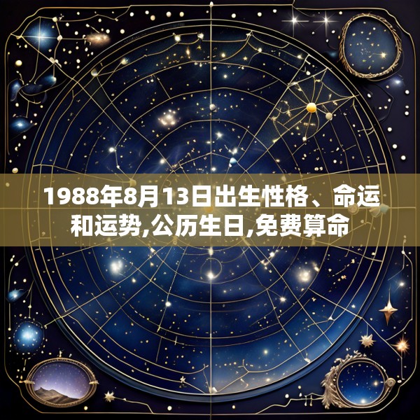 1988年8月13日出生性格、命运和运势,公历生日,免费算命