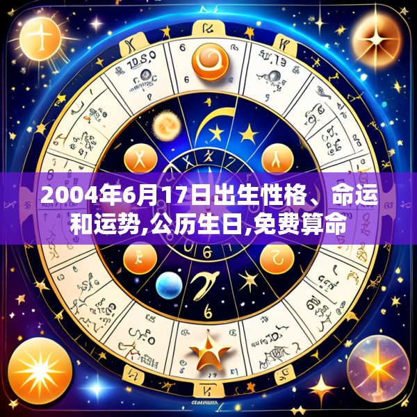 2004年6月17日出生性格、命运和运势,公历生日,免费算命