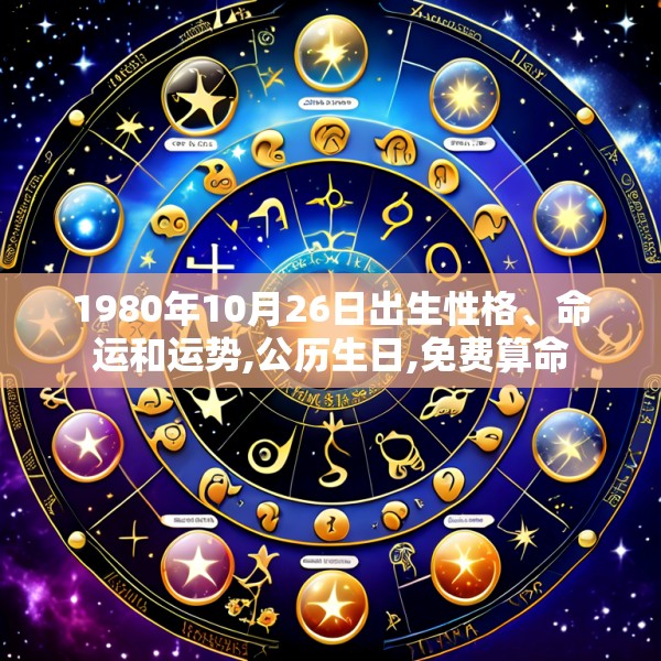1980年10月26日出生性格、命运和运势,公历生日,免费算命