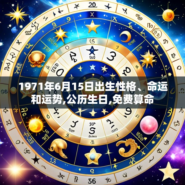 1971年6月15日出生性格、命运和运势,公历生日,免费算命