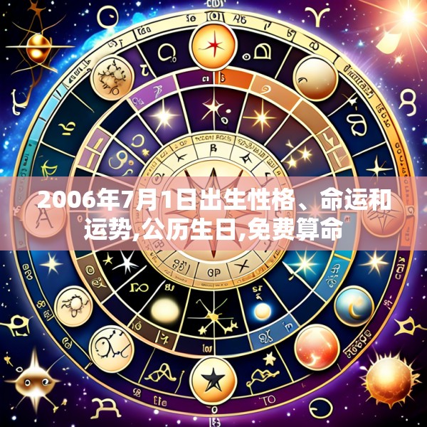 2006年7月1日出生性格、命运和运势,公历生日,免费算命