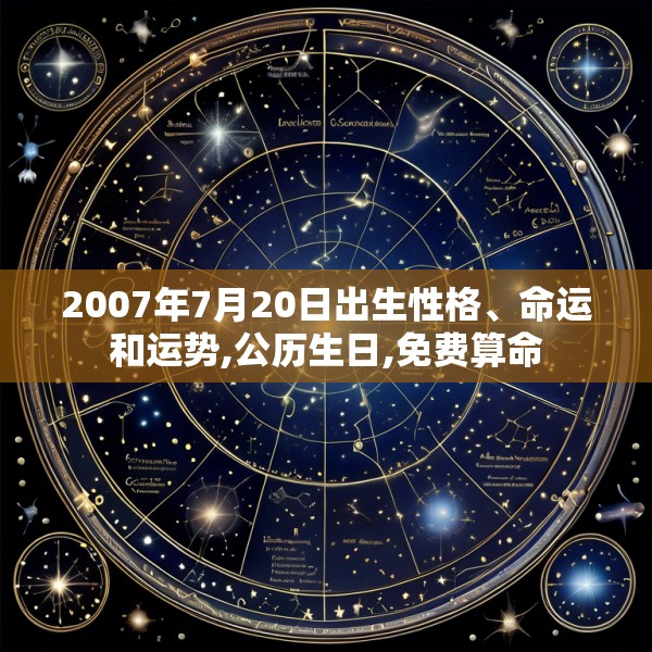 2007年7月20日出生性格、命运和运势,公历生日,免费算命