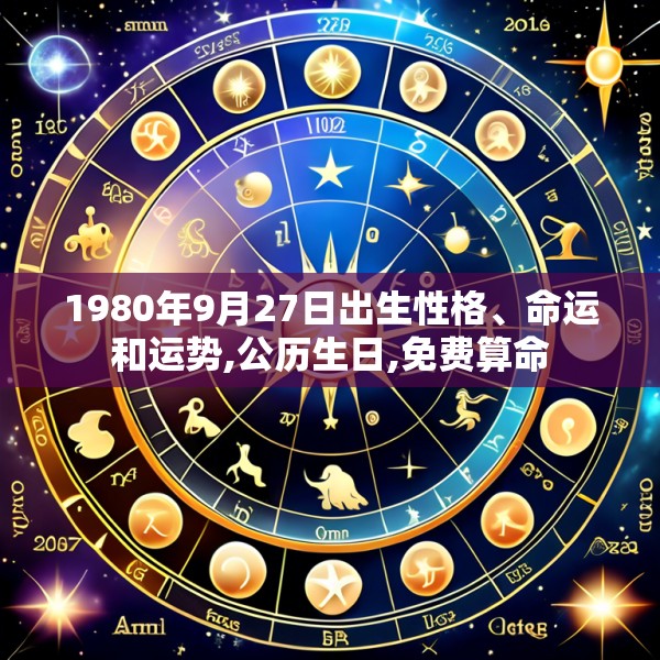 1980年9月27日出生性格、命运和运势,公历生日,免费算命