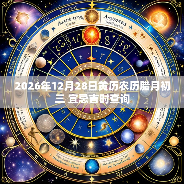 2026年12月28日黄历农历腊月初三 宜忌吉时查询
