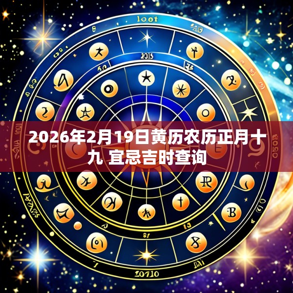 2026年2月19日黄历农历正月十九 宜忌吉时查询