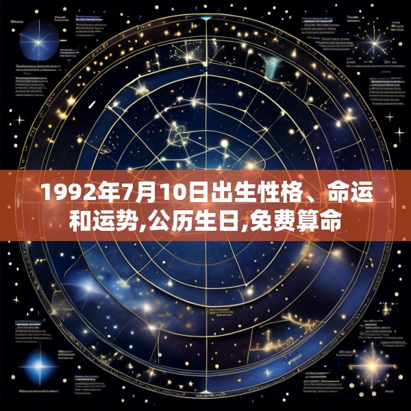 1992年7月10日出生性格、命运和运势,公历生日,免费算命