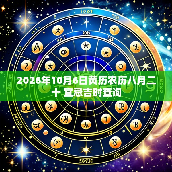2026年10月6日黄历农历八月二十 宜忌吉时查询