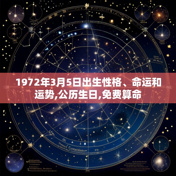 1972年3月5日出生性格、命运和运势,公历生日,免费算命