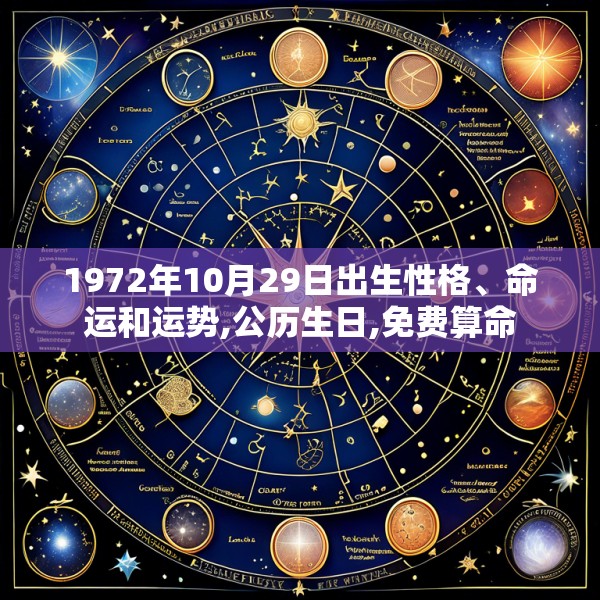 1972年10月29日出生性格、命运和运势,公历生日,免费算命