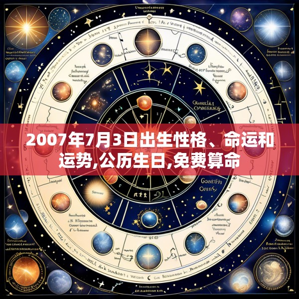 2007年7月3日出生性格、命运和运势,公历生日,免费算命