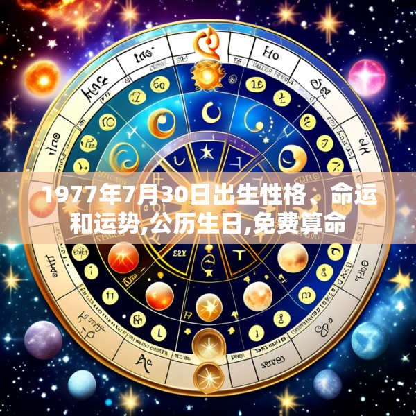 1977年7月30日出生性格、命运和运势,公历生日,免费算命