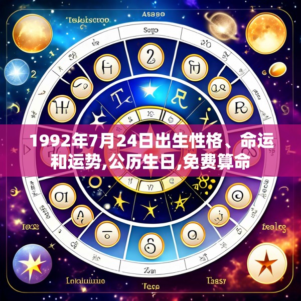 1992年7月24日出生性格、命运和运势,公历生日,免费算命