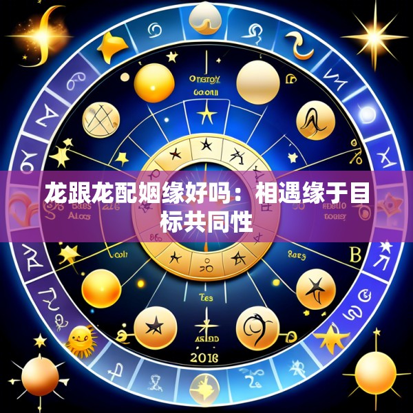 龙跟龙配姻缘好吗:相遇缘于目标共同性