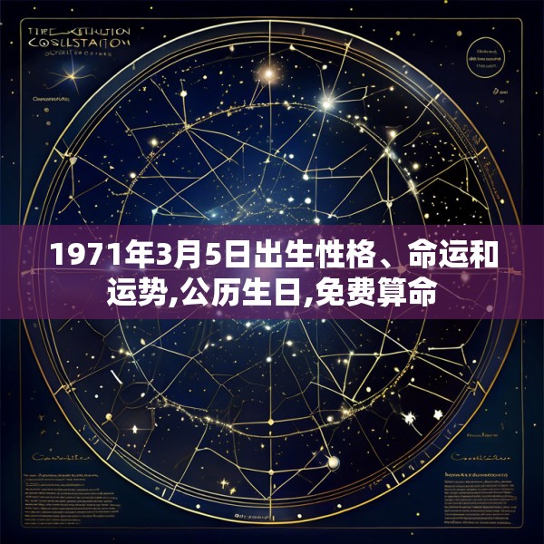 1971年3月5日出生性格、命运和运势,公历生日,免费算命