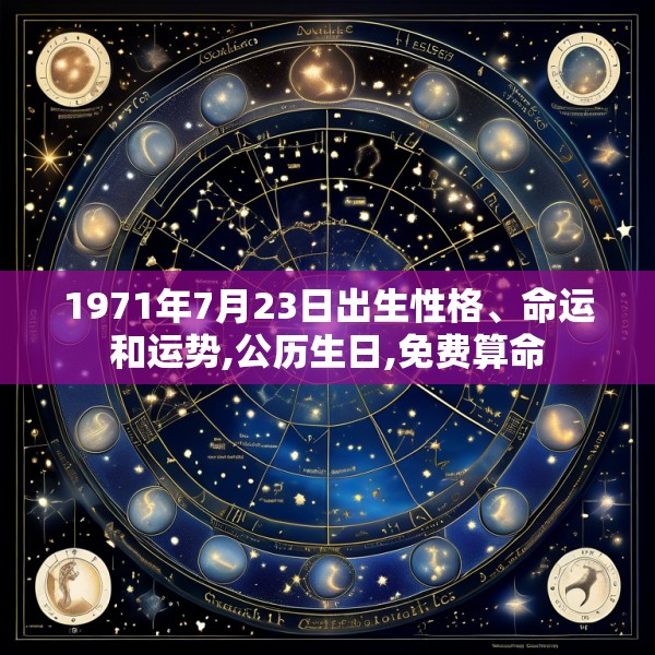 1971年7月23日出生性格、命运和运势,公历生日,免费算命