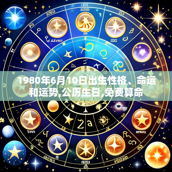 1980年6月10日出生性格、命运和运势,公历生日,免费算命