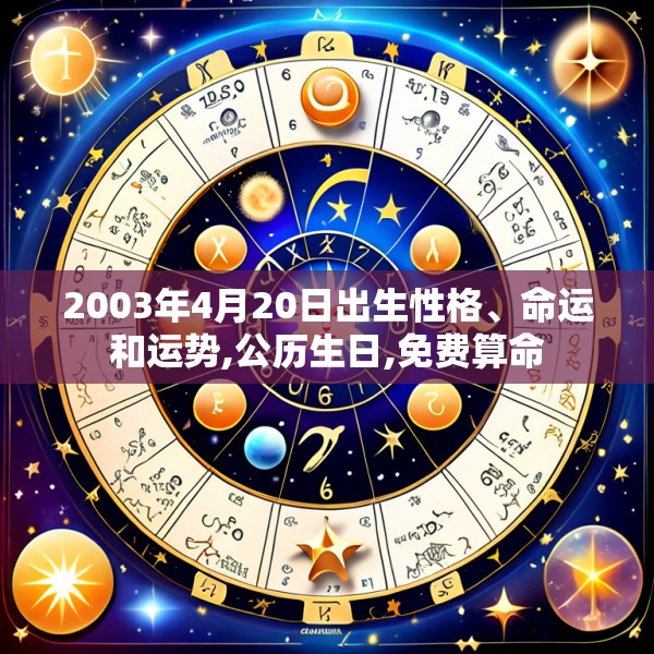 2003年4月20日出生性格、命运和运势,公历生日,免费算命