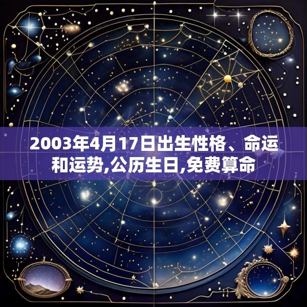 2003年4月17日出生性格、命运和运势,公历生日,免费算命