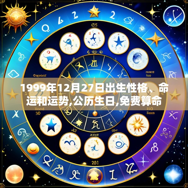 1999年12月27日出生性格、命运和运势,公历生日,免费算命