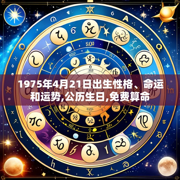 1975年4月21日出生性格、命运和运势,公历生日,免费算命