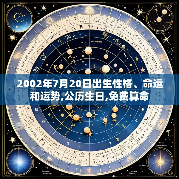 2002年7月20日出生性格、命运和运势,公历生日,免费算命