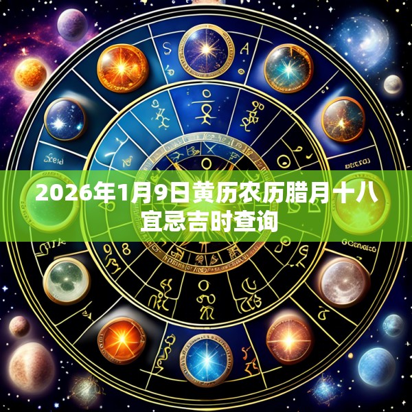 2026年1月9日黄历农历腊月十八 宜忌吉时查询