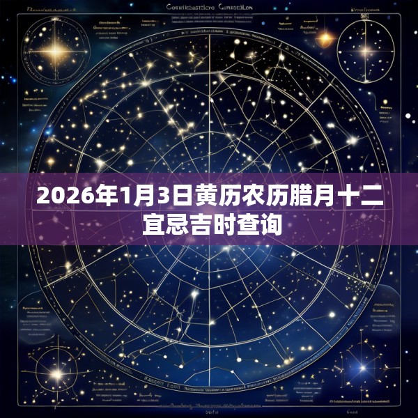 2026年1月3日黄历农历腊月十二 宜忌吉时查询