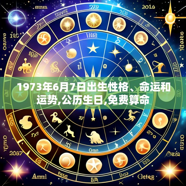 1973年6月7日出生性格、命运和运势,公历生日,免费算命