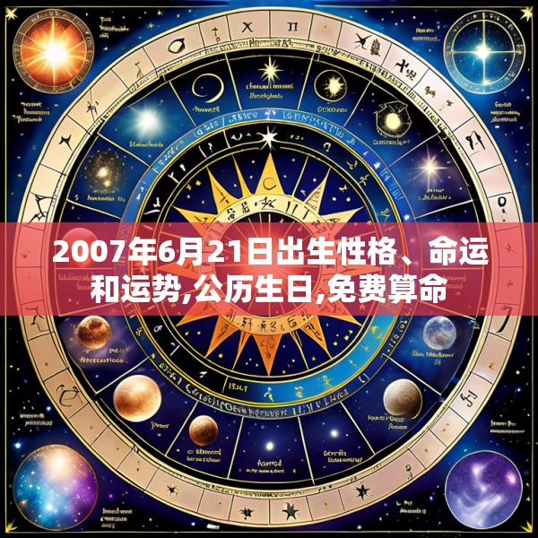 2007年6月21日出生性格、命运和运势,公历生日,免费算命