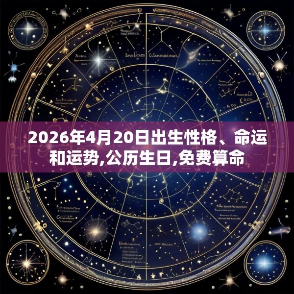 2026年4月20日出生性格、命运和运势,公历生日,免费算命