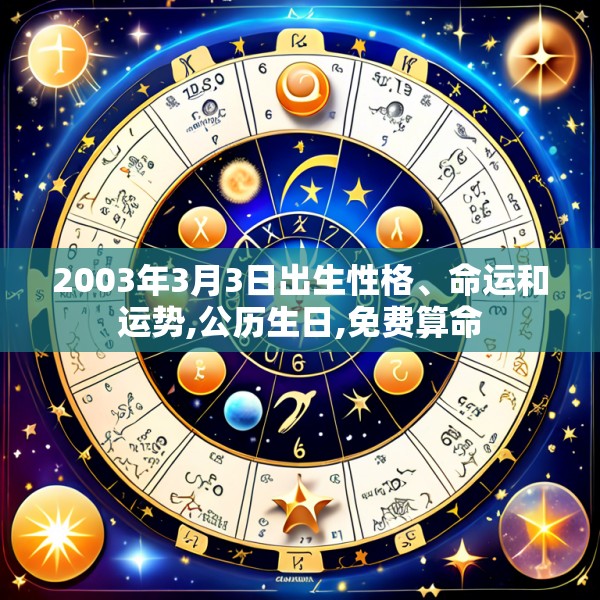 2003年3月3日出生性格、命运和运势,公历生日,免费算命
