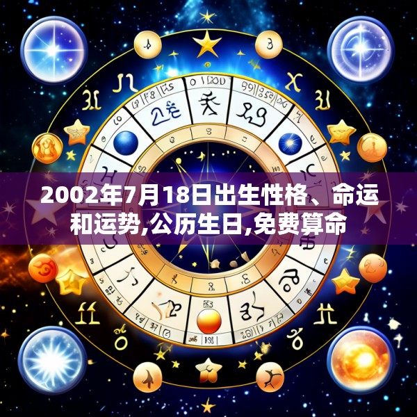 2002年7月18日出生性格、命运和运势,公历生日,免费算命