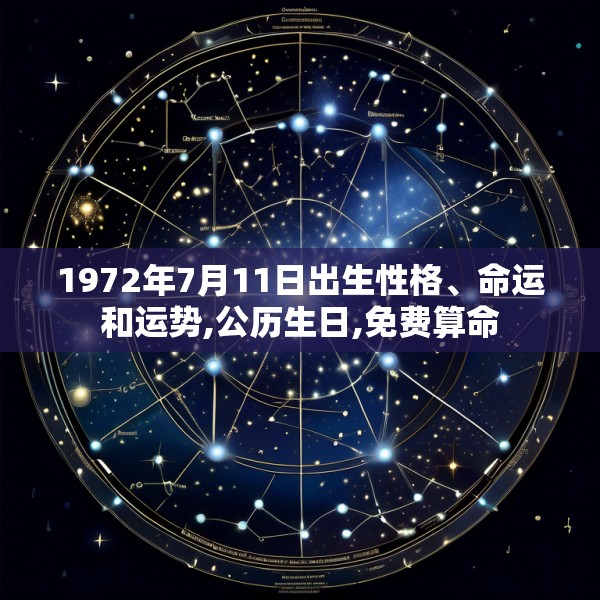 1972年7月11日出生性格、命运和运势,公历生日,免费算命
