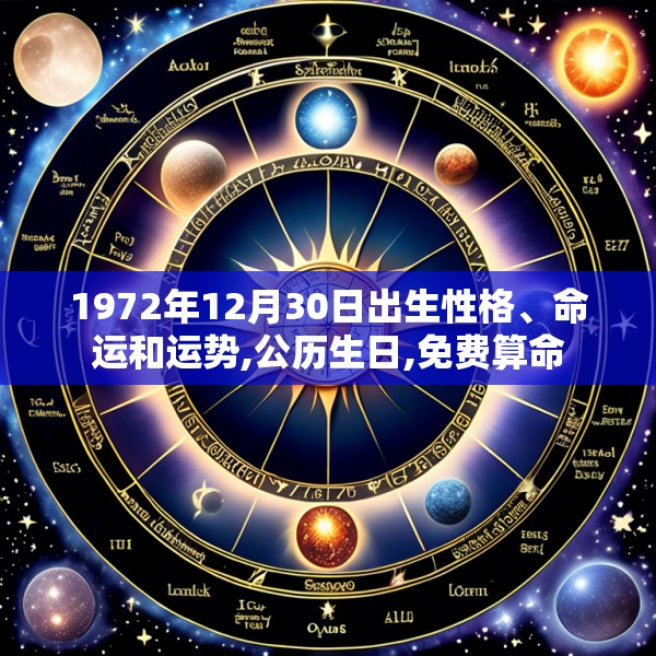 1972年12月30日出生性格、命运和运势,公历生日,免费算命