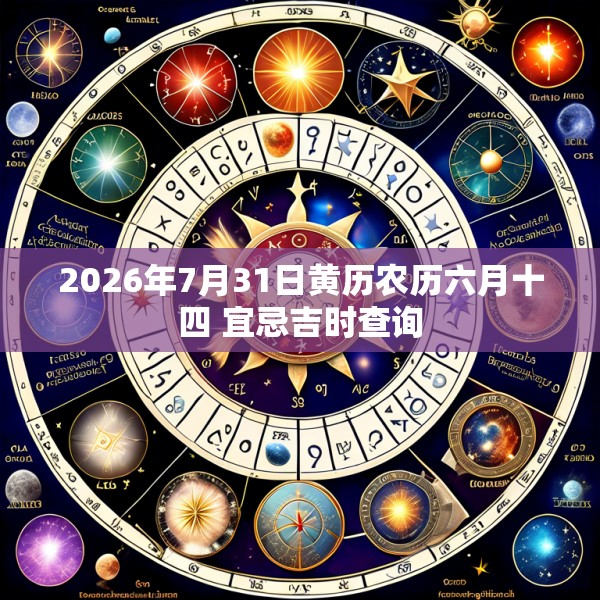 2026年7月31日黄历农历六月十四 宜忌吉时查询