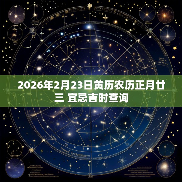 2026年2月23日黄历农历正月廿三 宜忌吉时查询