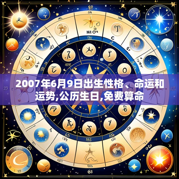 2007年6月9日出生性格、命运和运势,公历生日,免费算命
