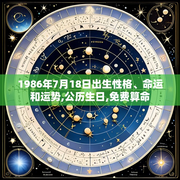 1986年7月18日出生性格、命运和运势,公历生日,免费算命