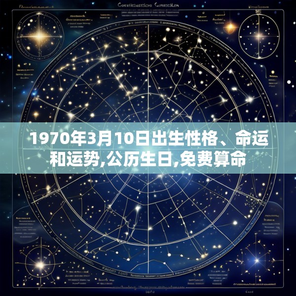 1970年3月10日出生性格、命运和运势,公历生日,免费算命