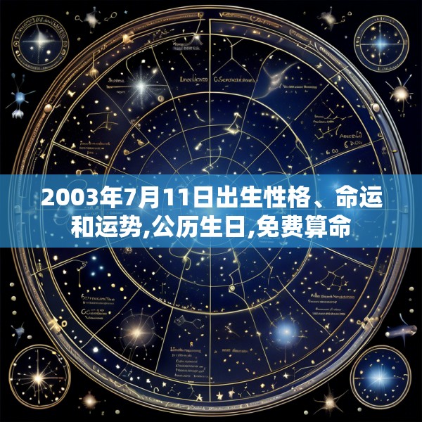 2003年7月11日出生性格、命运和运势,公历生日,免费算命